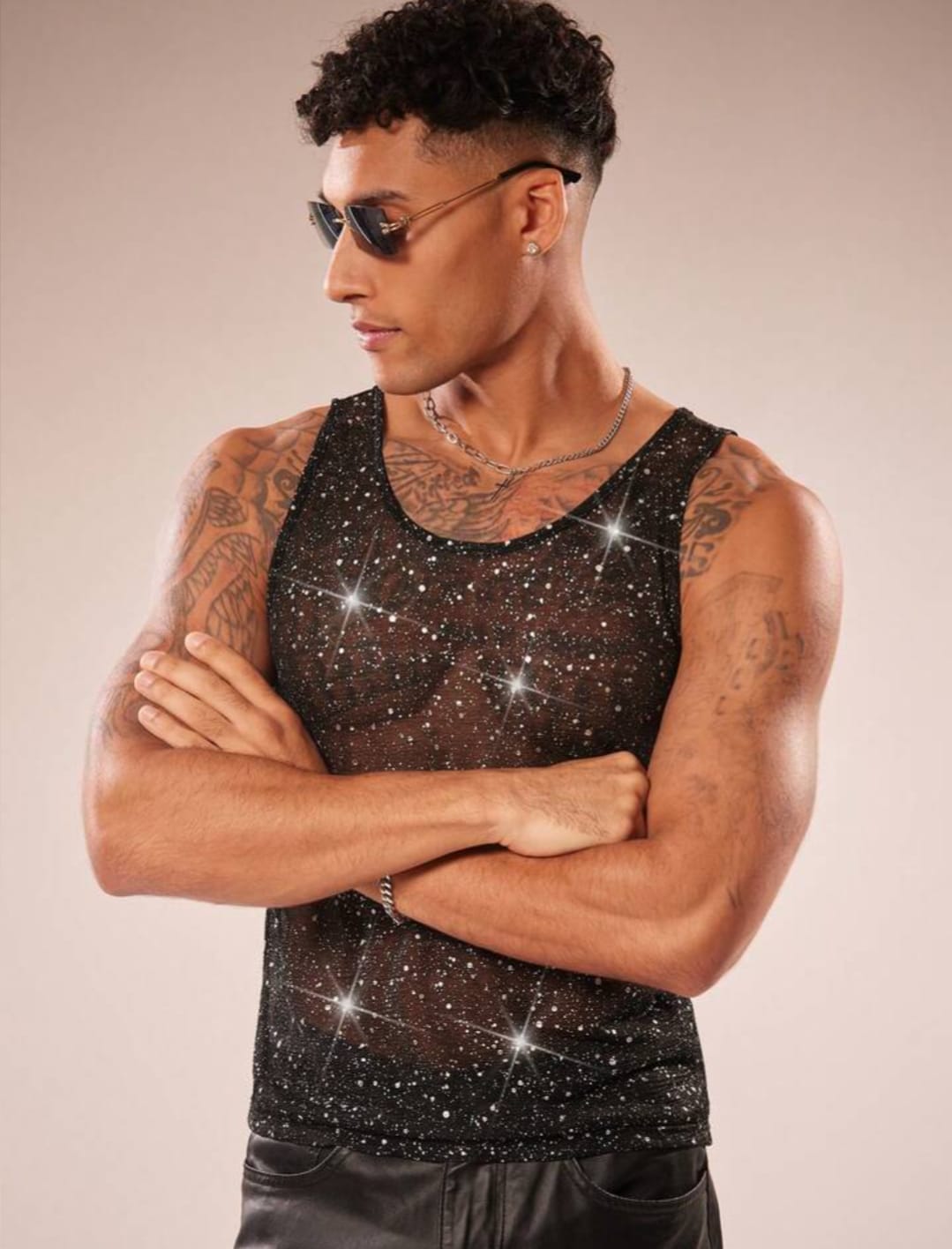 Cosmic Spark Mesh Tank Top